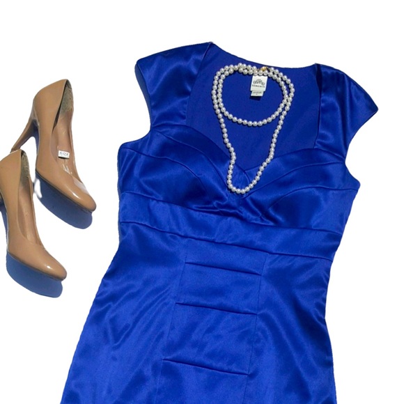 Signature by Sangria Royal Blue Midi Dress Sz. 6 - Picture 9 of 10